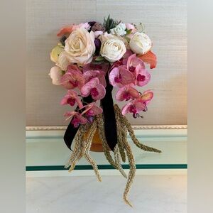Custom silk flower bridal bouquet